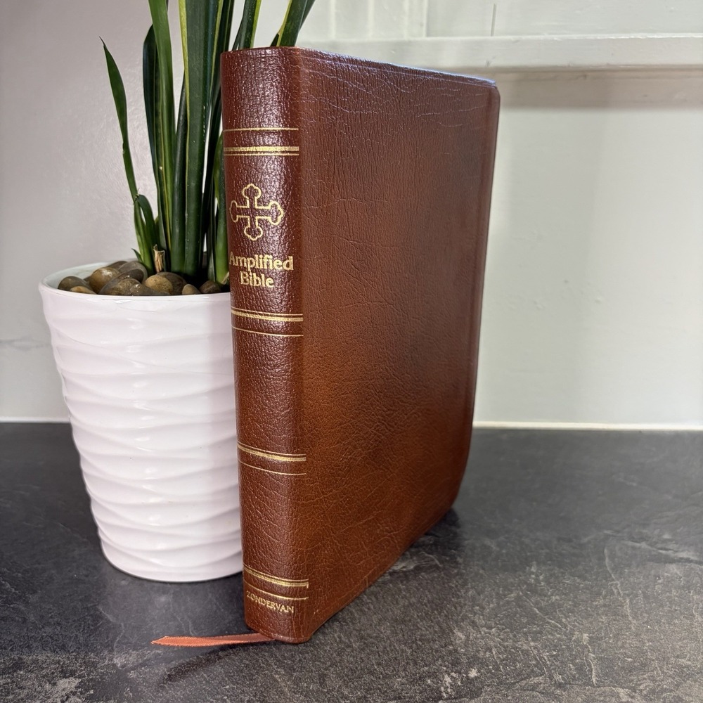 Zondervan Classic 1987 Expanded Amplified Bible Brown Bonded Leather EUC